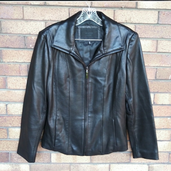 Avanti New York Women's Leather Jacket Black  PL - Picture 2 of 8